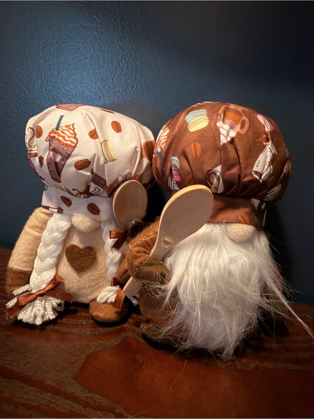 Kitchen Gnome Duo - Brown & Cream Chef Decorative Gnomes
